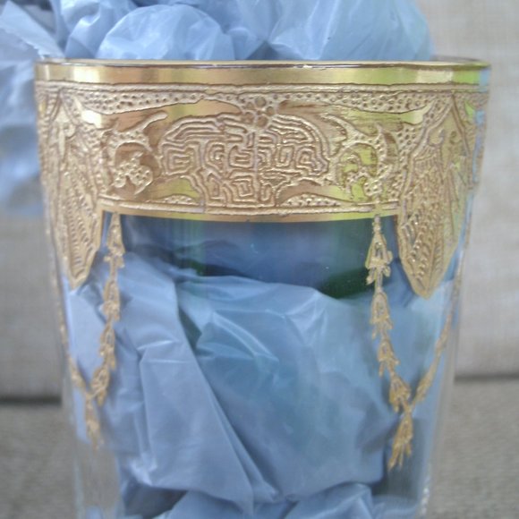 Vintage Tiffin Franciscan Art Nouveau Gold Encrusted Tumbler Set of 2 - Picture 11 of 16